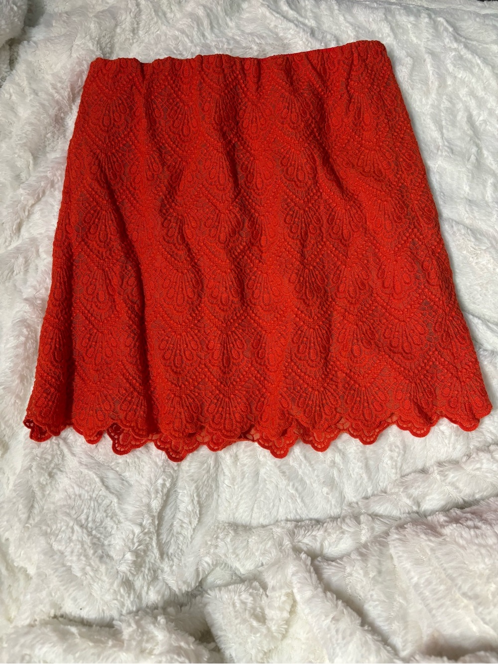 J.Crew Lace Overlay Mini Skirt Size 00 Orange